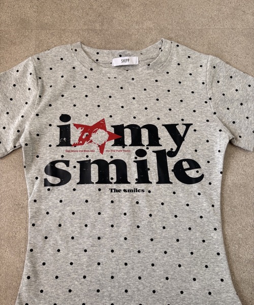 SHEPP(シープ)の「ドット柄星ロゴコンパクト半袖Tシャツ(Tシャツ/カットソー・レディース・グレー/ホワイト系その他/ホワイト・M/S)」の10枚目の写真