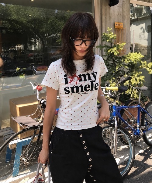 SHEPP(シープ)の「ドット柄星ロゴコンパクト半袖Tシャツ(Tシャツ/カットソー・レディース・グレー/ホワイト系その他/ホワイト・M/S)」の13枚目の写真