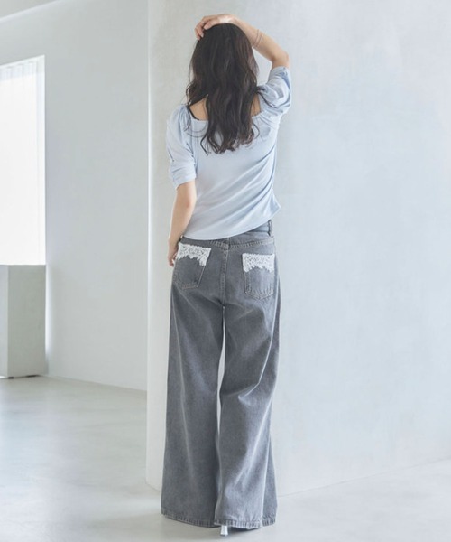 archives(アルシーヴ)の「【ONかわ】ギャザーカットTOPS(Tシャツ/カットソー・レディース・ブルー/オフホワイト/ブラック・MEDIUM)」の17枚目の写真