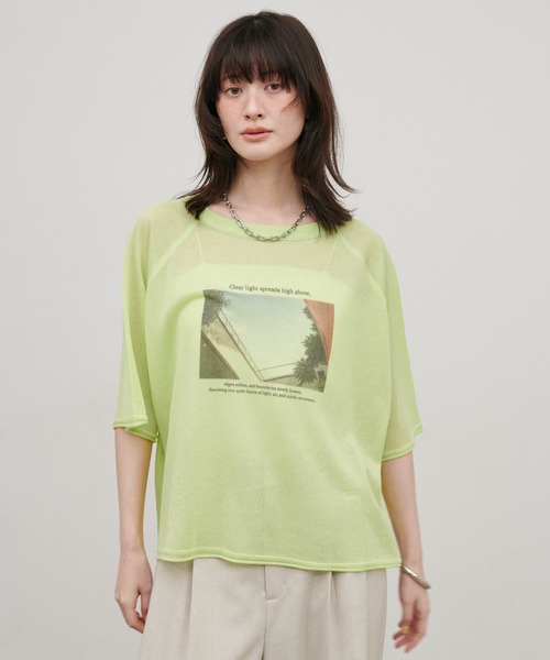 LARUTA(ラルータ)の「【LARUTA】フォトロゴニットTEE(Tシャツ/カットソー・レディース・ライトベージュ/ライム/オフホワイト・FREE)」の15枚目の写真