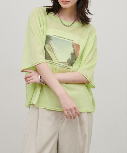 LARUTA(ラルータ)の「【LARUTA】フォトロゴニットTEE(Tシャツ/カットソー・レディース・ライトベージュ/ライム/オフホワイト・FREE)」の16枚目の写真
