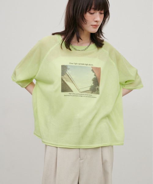 LARUTA(ラルータ)の「【LARUTA】フォトロゴニットTEE(Tシャツ/カットソー・レディース・ライトベージュ/ライム/オフホワイト・FREE)」の17枚目の写真