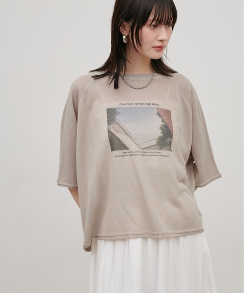 LARUTA(ラルータ)の「【LARUTA】フォトロゴニットTEE(Tシャツ/カットソー・レディース・ライトベージュ/ライム/オフホワイト・FREE)」の21枚目の写真