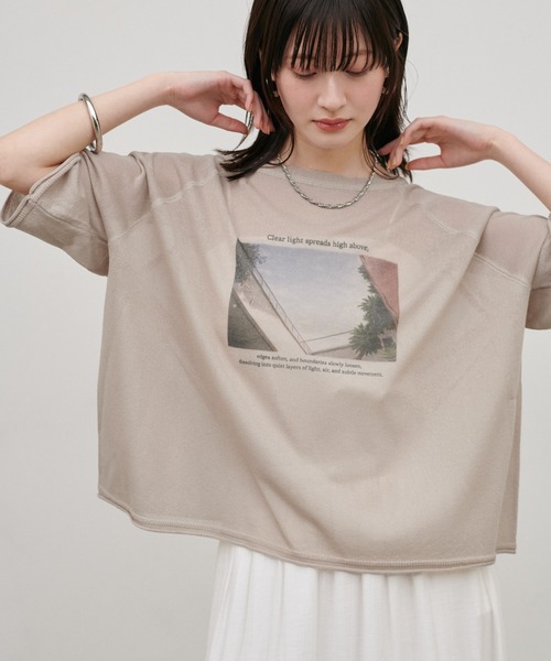 LARUTA(ラルータ)の「【LARUTA】フォトロゴニットTEE(Tシャツ/カットソー・レディース・ライトベージュ/ライム/オフホワイト・FREE)」の22枚目の写真