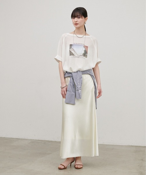LARUTA(ラルータ)の「【LARUTA】フォトロゴニットTEE(Tシャツ/カットソー・レディース・ライトベージュ/ライム/オフホワイト・FREE)」の20枚目の写真