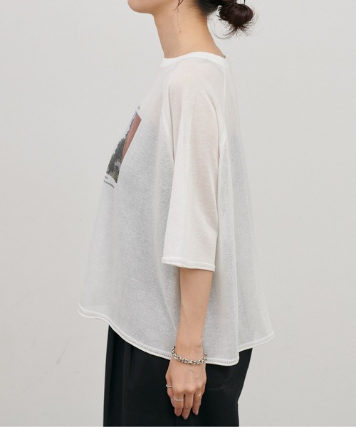 LARUTA(ラルータ)の「【LARUTA】フォトロゴニットTEE(Tシャツ/カットソー・レディース・ライトベージュ/ライム/オフホワイト・FREE)」の9枚目の写真