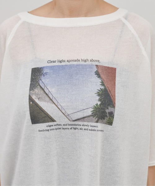 LARUTA(ラルータ)の「【LARUTA】フォトロゴニットTEE(Tシャツ/カットソー・レディース・ライトベージュ/ライム/オフホワイト・FREE)」の6枚目の写真