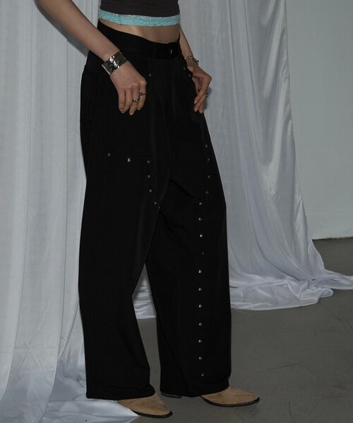 WHO'S WHO gallery(フーズフーギャラリー)の「【WEB限定】スタッズダブルニースラックス(スラックス・レディース・チャコールグレー/ブラック・FREE)」の11枚目の写真