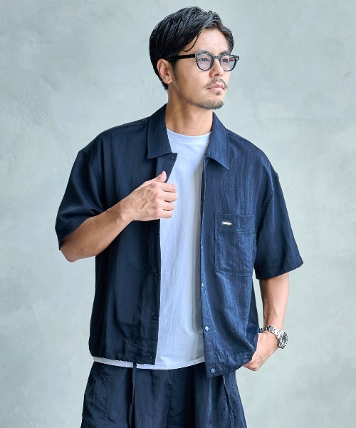 ARULE(アルール)の「『ARULE/アルール』ナイロンセットアップ(半袖シャツ&ハーフパンツ)【GC】(セットアップ・メンズ・ネイビー・L/XL/M)」の2枚目の写真