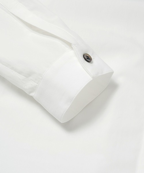 GURTWEIN（ ガーウィン）の「Ruched necklace-scarf iconic tailored shirt（シャツ/ブラウス・レディース・ホワイト×ブラック・36）」の4枚目の写真