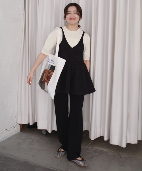 SLOBE IENA(スローブイエナ)の「《WEB限定/追加2》ペプラムビスチェ(ニット/セーター・レディース・ブラック・FREE)」の18枚目の写真
