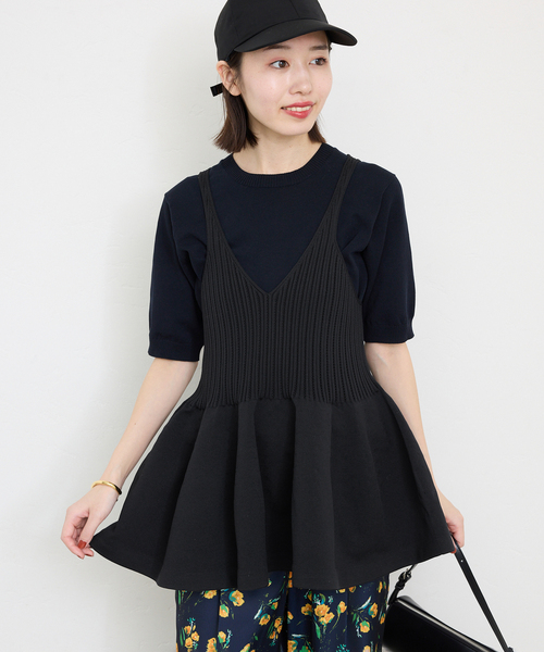 SLOBE IENA(スローブイエナ)の「《WEB限定/追加2》ペプラムビスチェ(ニット/セーター・レディース・ブラック・FREE)」の5枚目の写真