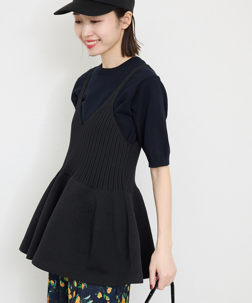 SLOBE IENA(スローブイエナ)の「《WEB限定/追加2》ペプラムビスチェ(ニット/セーター・レディース・ブラック・FREE)」の6枚目の写真