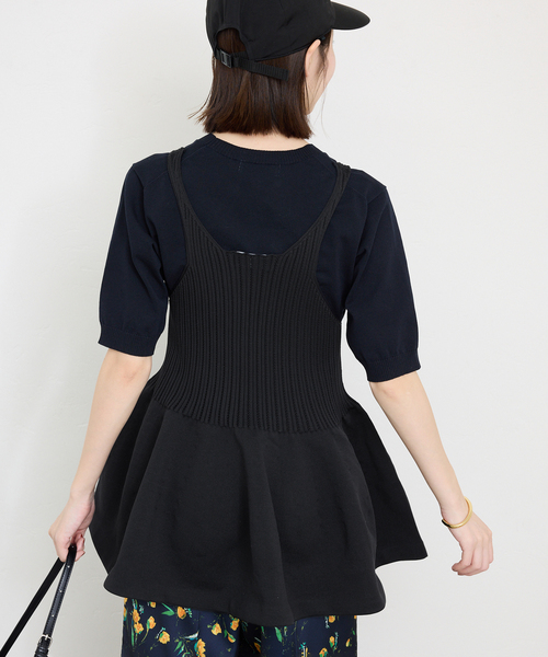 SLOBE IENA(スローブイエナ)の「《WEB限定/追加2》ペプラムビスチェ(ニット/セーター・レディース・ブラック・FREE)」の7枚目の写真