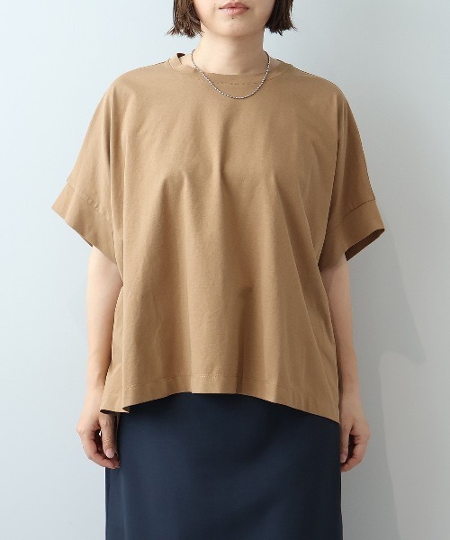 leswel(レスウェル)の「【WEB/一部店舗限定】【M~5L】シルケット天竺ドルマンスリーブTシャツ(Tシャツ/カットソー・レディース・キャメル/ライトグレー/ネイビー・M/4L/LL)」の16枚目の写真