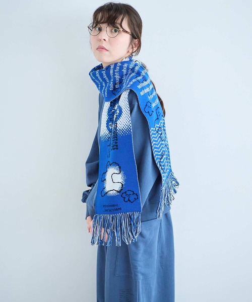 I am I in fact...(アイアムアイインファクト)の「JOI2DA MUFFLER(ストール/ショール・レディース・ブルー/ベージュ/レッド・FREE)」の11枚目の写真
