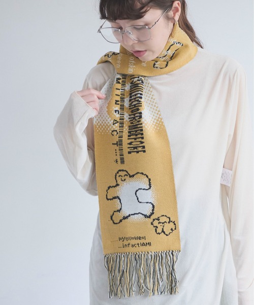 I am I in fact...(アイアムアイインファクト)の「JOI2DA MUFFLER(ストール/ショール・レディース・ブルー/ベージュ/レッド・FREE)」の17枚目の写真