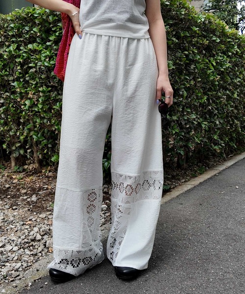 CITEN(シテン)の「<CITEN>レースパンツ(その他パンツ・レディース・ブラック/オフホワイト・M/S)」の1枚目の写真