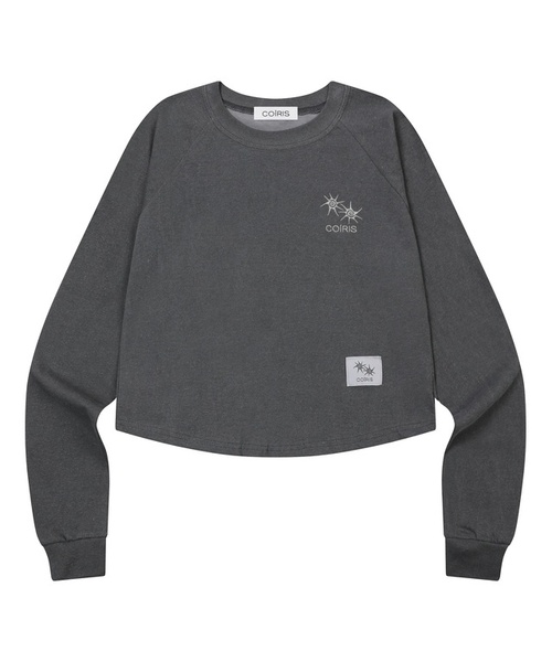 COIRIS(コイリス)の「ダイロンピグメントナグランクロップグリムロングスリーブTシャツ(2カラー)(Tシャツ/カットソー・レディース・チャコールグレー/ネイビー・FREE)」の1枚目の写真