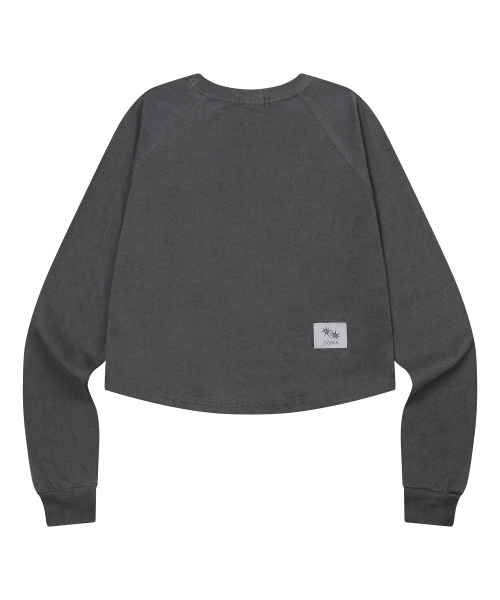 COIRIS(コイリス)の「ダイロンピグメントナグランクロップグリムロングスリーブTシャツ(2カラー)(Tシャツ/カットソー・レディース・チャコールグレー/ネイビー・FREE)」の3枚目の写真