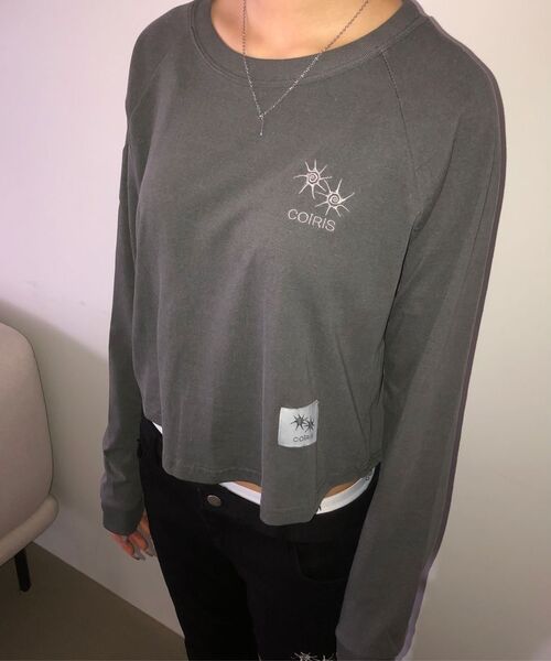 COIRIS(コイリス)の「ダイロンピグメントナグランクロップグリムロングスリーブTシャツ(2カラー)(Tシャツ/カットソー・レディース・チャコールグレー/ネイビー・FREE)」の13枚目の写真