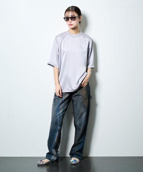 CITYSHOP(シティーショップ)の「《追加4》SATIN Tシャツ(Tシャツ/カットソー・レディース・ホワイト/シルバー・FREE)」の13枚目の写真
