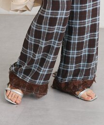 mystic | 【2サイズ展開】裾レースチェックパンツ(その他パンツ)