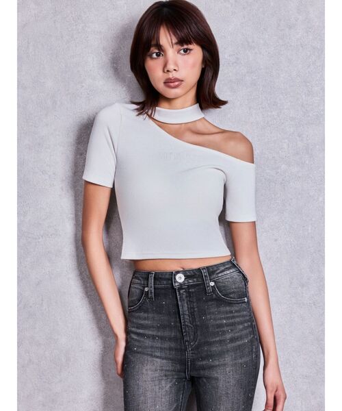 GYDA(ジェイダ)の「VALDY EMPIREワンショルチョーカートップス(Tシャツ/カットソー・レディース・カーキ/ブラック/オフホワイト・FREE)」の21枚目の写真