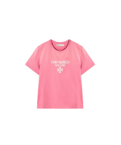 TORY BURCH(トリーバーチ)の「ディストレスト コットンTシャツ(Tシャツ/カットソー・レディース・レッド/ブルー・M/S)」の3枚目の写真