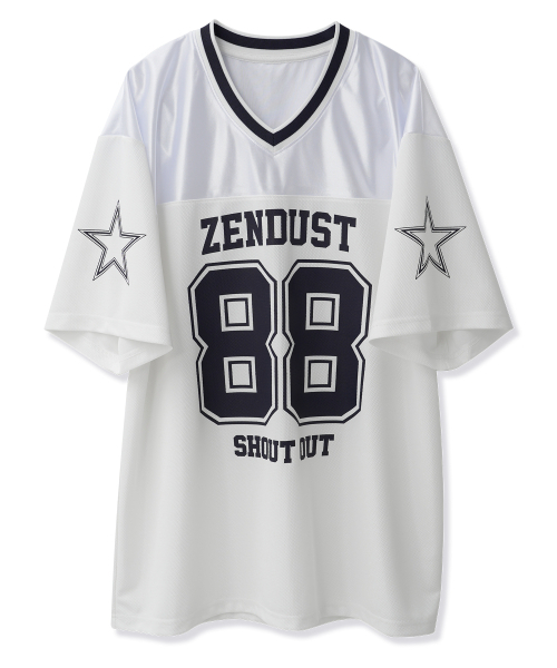 ZENDUST（ジェンダスト）の「Glow Squad Football Jersey T-shirt BLACK（Tシャツ/カットソー・レディース・ブラック・MEDIUM/LARGE）」の6枚目の写真