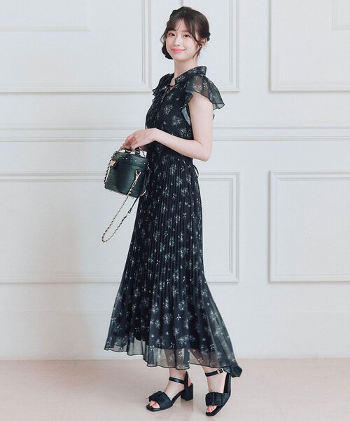 OLIVE des OLIVE(オリーブデオリーブ)の「Aimerianejoie総柄ロングワンピース(ワンピース・レディース・ブラック/サックスブルー/ピンク・FREE)」の5枚目の写真