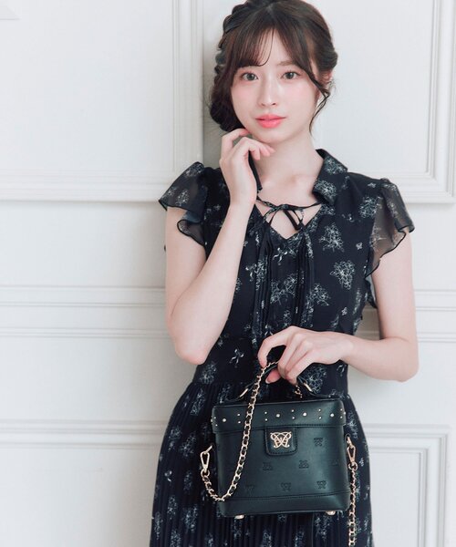 OLIVE des OLIVE(オリーブデオリーブ)の「Aimerianejoie総柄ロングワンピース(ワンピース・レディース・ブラック/サックスブルー/ピンク・FREE)」の9枚目の写真