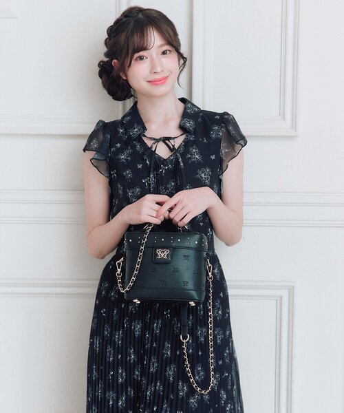 OLIVE des OLIVE(オリーブデオリーブ)の「Aimerianejoie総柄ロングワンピース(ワンピース・レディース・ブラック/サックスブルー/ピンク・FREE)」の10枚目の写真