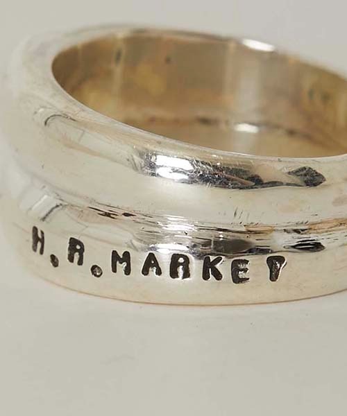 HOLLYWOOD RANCH MARKET(ハリウッドランチマーケット)の「H.R.MARKET ダブル リング(リング・メンズ・マルチ/シルバー・15 /21/11/23/25/7/13/9/19/17)」の6枚目の写真