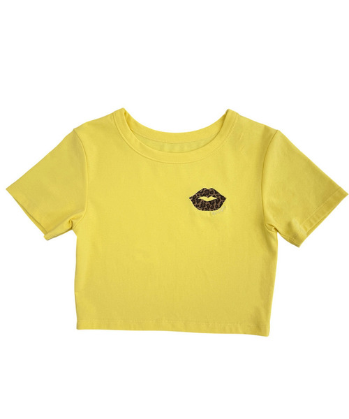 SPIRALGIRL(スパイラルガール)の「【SPIRAL LIP】マイクロミニTシャツ(Tシャツ/カットソー・レディース・ホワイト/ブラック/イエロー・FREE)」の5枚目の写真