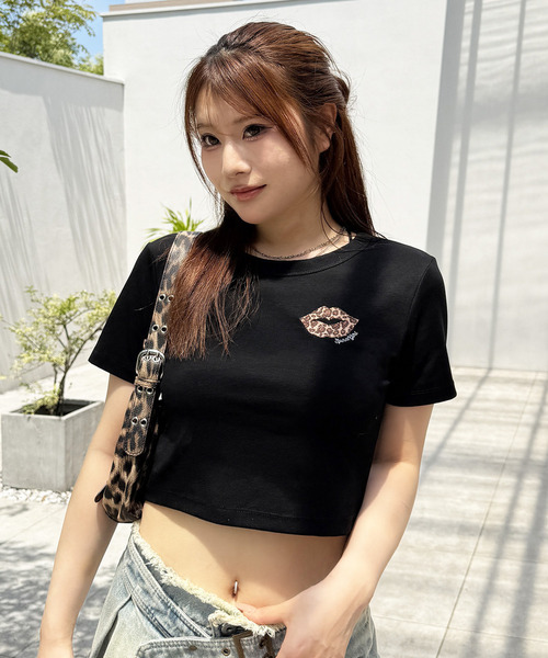SPIRALGIRL(スパイラルガール)の「【SPIRAL LIP】マイクロミニTシャツ(Tシャツ/カットソー・レディース・ホワイト/ブラック/イエロー・FREE)」の10枚目の写真