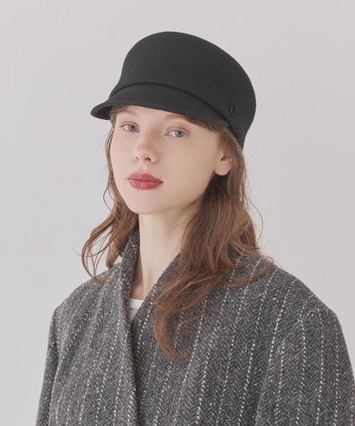 Chapeau d' O(シャポードオー)の「Chapeau d' O Felt Flat top Cap / シャポードオー(キャップ・レディース・グレー/ブラック・M/57.5cm)」の1枚目の写真