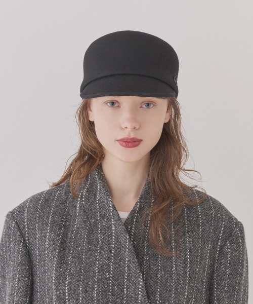 Chapeau d' O(シャポードオー)の「Chapeau d' O Felt Flat top Cap / シャポードオー(キャップ・レディース・グレー/ブラック・M/57.5cm)」の4枚目の写真