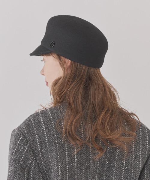 Chapeau d' O(シャポードオー)の「Chapeau d' O Felt Flat top Cap / シャポードオー(キャップ・レディース・グレー/ブラック・M/57.5cm)」の5枚目の写真
