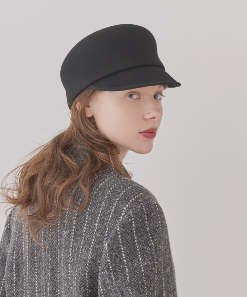 Chapeau d' O(シャポードオー)の「Chapeau d' O Felt Flat top Cap / シャポードオー(キャップ・レディース・グレー/ブラック・M/57.5cm)」の7枚目の写真
