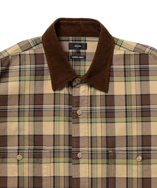 BEAMS（ビームス）の「ワーク チェック シャツ 【ワイドフィット】（シャツ/ブラウス・メンズ・ネイビー/ブラウン・X-LARGE/LARGE/MEDIUM/SMALL）」の8枚目の写真