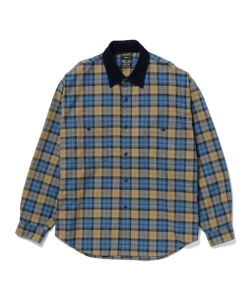 BEAMS（ビームス）の「ワーク チェック シャツ 【ワイドフィット】（シャツ/ブラウス・メンズ・ネイビー/ブラウン・X-LARGE/LARGE/MEDIUM/SMALL）」の12枚目の写真