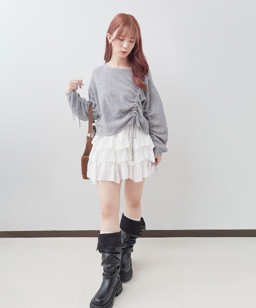 archives(アルシーヴ)の「配色メローラウンドフリルミニSK(スカート・レディース・ホワイト×ブラック/オフホワイト/ブラック・MEDIUM)」の11枚目の写真