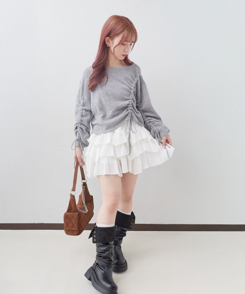archives(アルシーヴ)の「配色メローラウンドフリルミニSK(スカート・レディース・ホワイト×ブラック/オフホワイト/ブラック・MEDIUM)」の12枚目の写真