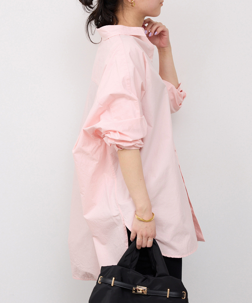 SLOBE IENA(スローブイエナ)の「《WEB限定/追加2》オーバーサイズシャツ(シャツ/ブラウス・レディース・ピンク系その他/ホワイト/カーキ・FREE)」の3枚目の写真