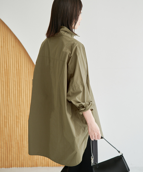 SLOBE IENA(スローブイエナ)の「《WEB限定/追加2》オーバーサイズシャツ(シャツ/ブラウス・レディース・ピンク系その他/ホワイト/カーキ・FREE)」の8枚目の写真