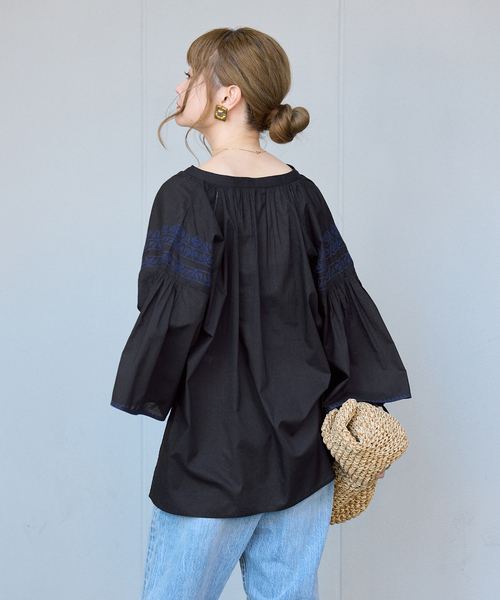B.C STOCK(ベーセーストック)の「ウォッシャブル / 刺繍タッセルブラウス(シャツ/ブラウス・レディース・ホワイト/ブラック・FREE)」の19枚目の写真