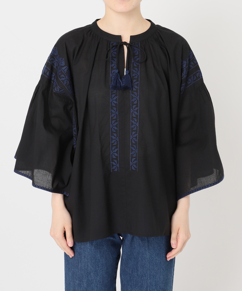 B.C STOCK(ベーセーストック)の「ウォッシャブル / 刺繍タッセルブラウス(シャツ/ブラウス・レディース・ホワイト/ブラック・FREE)」の7枚目の写真