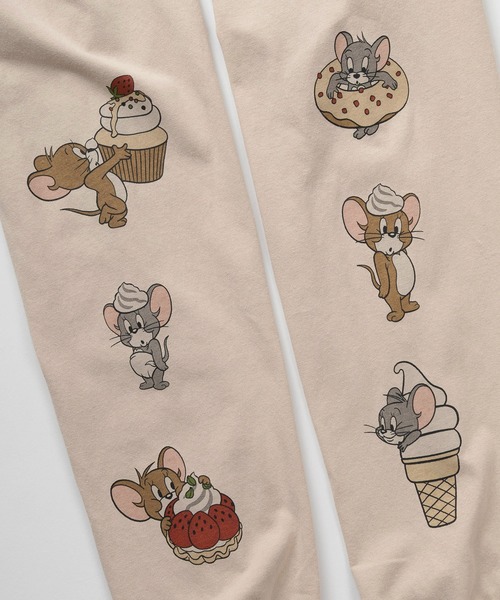 Tom&Jerry(トムアンドジェリー)の「【71】【TOM&JERRY/トムとジェリー】クルーネック ロングスリーブ Tシャツ/袖プリント&刺繍/ヴィンテージ風/ユニセックス/レディース/メンズ(Tシャツ/カットソー・レディース・ベージュ/ブラック/ブラック系/アイボリー・M/L/XL)」の8枚目の写真