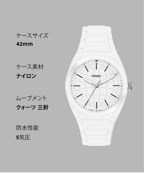 FOSSIL(フォッシル)の「フォッシル 腕時計 メンズ アナログ シリコン FS6176(アナログ腕時計・メンズ・ホワイト・FREE)」の10枚目の写真